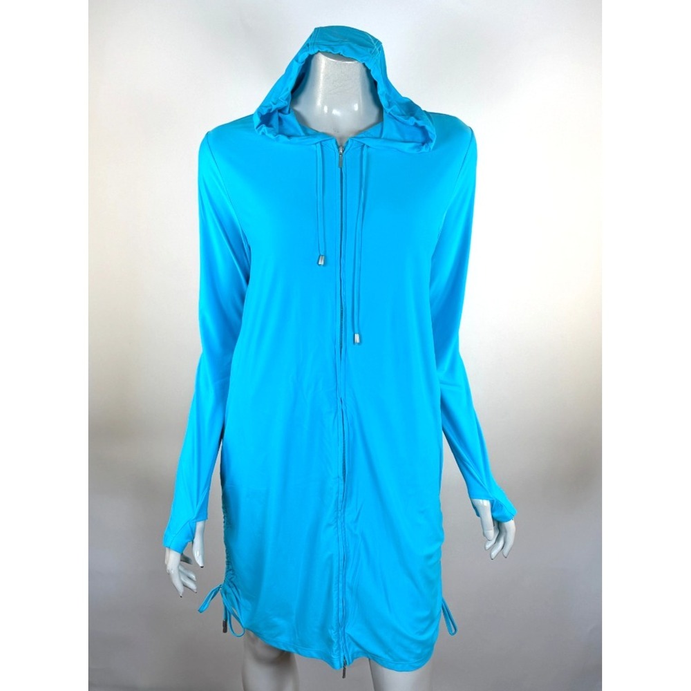Coolibar Wailea Swim Cover-Up Women S NWOT $129 Long Sleeve Hood Full Zip Jacket